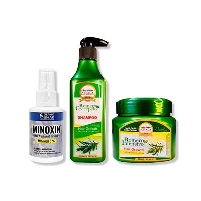 DERMO SUMAK LOCION MINOXIN 60ML + SHAMPOO ROMERO 320ML + CREMA DE CRECIMIENTO