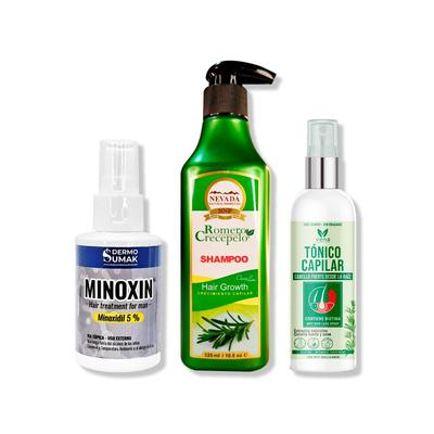 DERMO SUMAK LOCION MINOXIN 60ML + SHAMPOO ROMERO 320ML + TONICO CAPILAR ROMERO