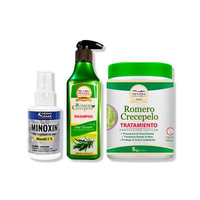 DERMO SUMAK LOCION MINOXIN 60ML + SHAMPOO ROMERO 320ML + TRATAMIENTO CAPILAR
