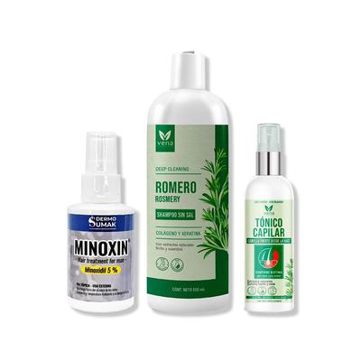 DERMO SUMAK LOCION MINOXIN 60ML + SHAMPOO ROMERO VENA + TONICO CAPILAR VENA