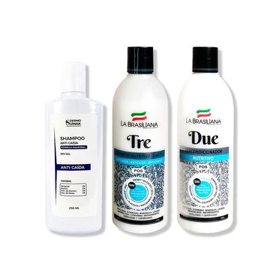 DERMO SUMAK SHAMPOO ANTICAIDA 250ML + SHAMPOO TRE 500GR + ACONDICIONADOR DUE 500GR