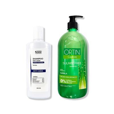 DERMO SUMAK SHAMPOO ANTICAIDA SIN SAL 250ML + SHAMPOO ORTIN SABILA 1LT