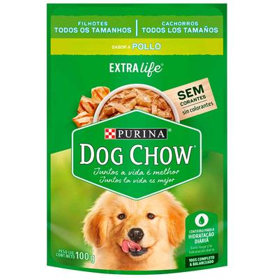 DOG CHOW ALIMENTO HUMEDO PARA PERROS CACHORROS TODOS LOS TAMAÑOS CON POLLO 100GR