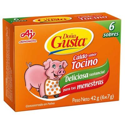 DOÑA GUSTA - CALDO DE TOCINO CONCENTRADO EN POLVO CAJA 6UN