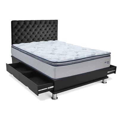 DRIMER DORMITORIO CAPITONE NEW OZONO QUEEN + ALMOHADAS + PROTECTOR GRIS NEW OZONO