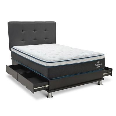 DRIMER DORMITORIO CON CAJONES NEW PURE FRESH 2 PLAZAS + RESPALDO 2 PLAZAS