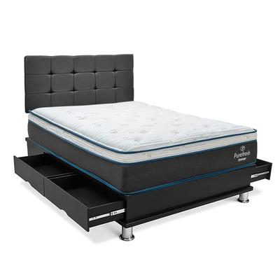 DRIMER DORMITORIO CUADROS PURE FRESH KING + ALMOHADAS + PROTECTOR GRIS - POCKET