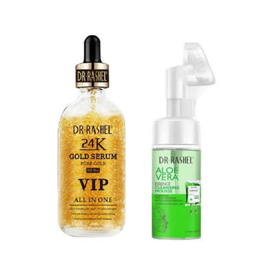 DR RASHEL SET SERUM FACIAL GOLD 99% + DESMAQUILLANTE ALOE VERA