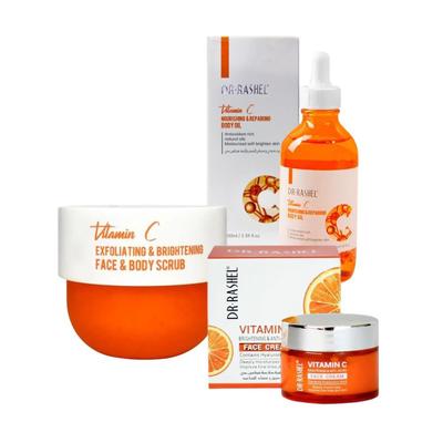 DR. RASHEL VITAMINA C X3PZS EXFOLIANTE CORPORAL + ACEITE CORPORAL + CREMA FACIAL
