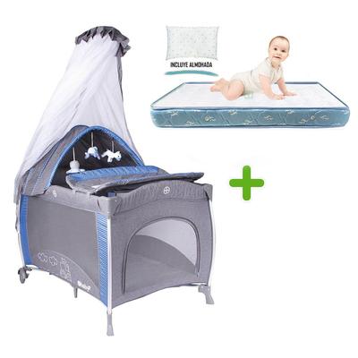 EBABY CUNA CORRAL ALUMINIO NOA 780 CELESTE + COLCHON