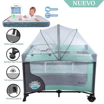 EBABY CUNA CORRAL CON CAMBIADOR HAPPY DREAM VERDE