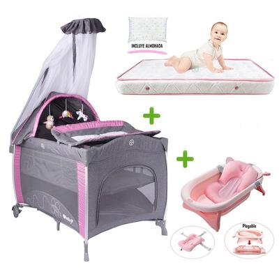 EBABY CUNA CORRAL NOA 780 + COLCHON 4' + TINA DE BAÑO