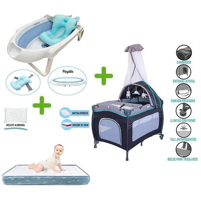 EBABY CUNA CORRAL SALLY 716 + COLCHON DE 4' + BAÑERA