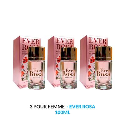 EVER ROSA PERFUME VAPORISATEUR NATURAL SPRAY EDP 100ML 3 UNIDADES