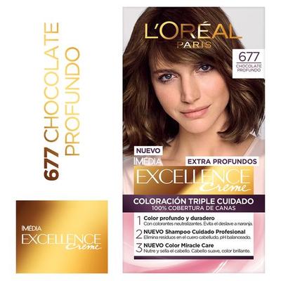 EXCELLENCE TINTE PARA CABELLO EXTRA PROFUNDO 677 CHOCOLATE PURO 1UN