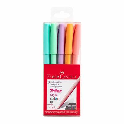 FABER-CASTELL BOLIGRAFO TRILUX STYLE COLORS BLISTER 5 UNIDADES