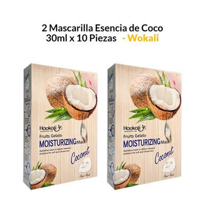 FRUIT OF THE WOKALI MASCARILLA 30ML ESENCIA COCO 10 PIEZAS 2 PACK