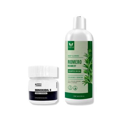 GENERICO TRATAMIENTO CAPILAR FINASTERIDE 1MG X 60 CAPSULAS + SHAMPOO ROMERO + TONICO VENA