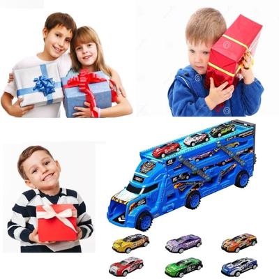 GENIEKA RACE TRANSPORTER +6 AUTOS CATAPULTA PISTAS JUGUETE DISPARA AUTO NAVIDAD