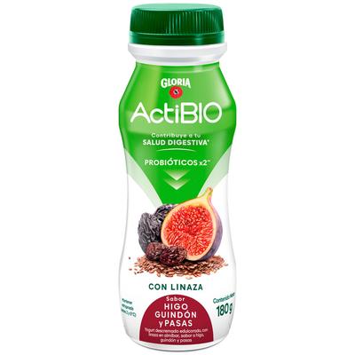 GLORIA YOGURT ACTIBIO CON LINAZA SABOR A HIGO GUINDON Y PASAS 180G