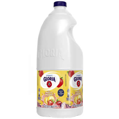 GLORIA YOGURT PARCIALMENTE DESCREMADO SABOR A FRESA Y PLATANO 1.7KG