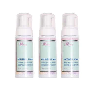 GOOD MOLECULES PACK 3 DESMAQUILLANTE FACIAL LIMPIADOR ESPUMANTE EL ACNE 148 ML