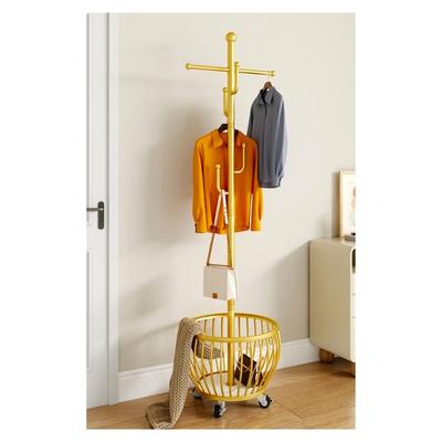 GRETAIL PERCHERO COLGADOR ORGANIZADOR ROPA ELEGANTE CON RUEDAS Y CANASTILLA