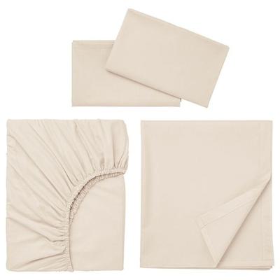 HOME BRANDS SET SABANAS 1800 HILOS 2 PLAZAS BEIGE