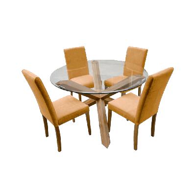 HOME PREMIUM JUEGO DE COMEDOR DE 4 SILLAS ITALO AMARILLO