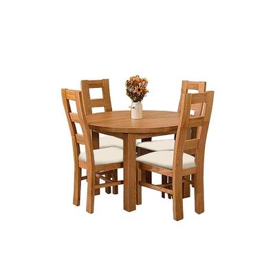 HOME PREMIUM JUEGO DE COMEDOR DE 4 SILLAS SILVIA CREMA