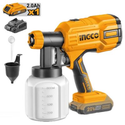 INGCO PISTOLA PARA PINTAR 800ML 20V + BATERIA Y CARGADOR CSGLI20406