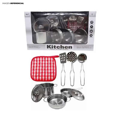 JUGUETE DE COCINA PARA NIÑOS SET DE OLLAS 11 PIEZAS