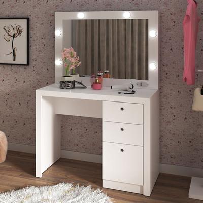 KAZ HOME TOCADOR MAREMA 3 CAJONES CON ESPEJO Y LUCES