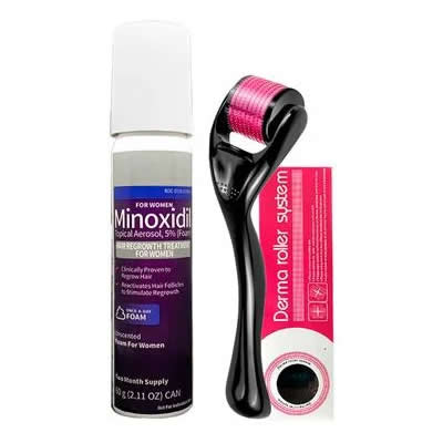 KIRKLAND TRATAMIENTO CAPILAR MINOXIDIL 5% M 60ML + DERMA ROLLER 0.50MM