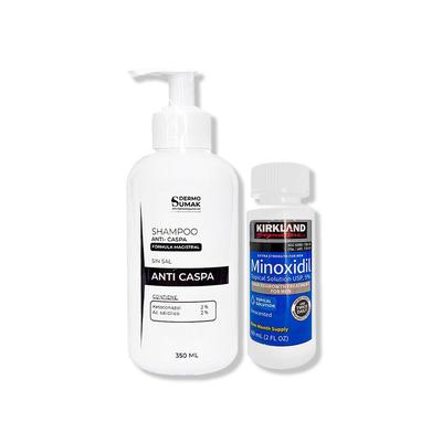 KIRKLAND TRATAMIENTO CAPILAR MINOXIDIL LIQUIDO 60ML + SHAMPOO SIN SAL ANTICASPA 350ML