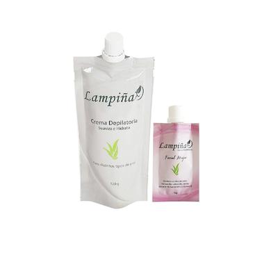 LAMPIÑA CREMA DEPILADORA CORPORAL 120G + CREMA DEPILADORA FACIAL 15G + SACHET