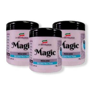 LA BRASILEÑA MASCARA RECONSTRUCTORA CAPILAR MAGIC POS 1KG 3 UNIDADES