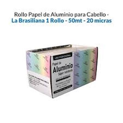 LA BRASILEÑA ROLLO PAPEL ALUMINIO CABELLO 50MT 15CM 20 MICRAS