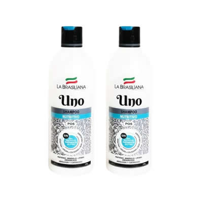 LA BRASILEÑA SHAMPOO UNO NUTRITIVO SIN SAL 500ML 2 UNIDADES