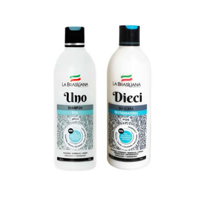 LA BRASILEÑA SHAMPOO UNO NUT SIN SAL + MASCARA CAP DIECI RESTAURADORA 500ML