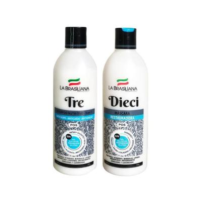 LA BRASILIANA SHAMPOO TRE 3EN1 SIN SAL + MASCARA CAP DIECI RESTAURADORA 500 ML