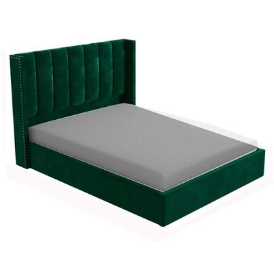LEMUEBLE CAMA TAPIZADA LISTON 1.5 PLZ VERDE OLIVO