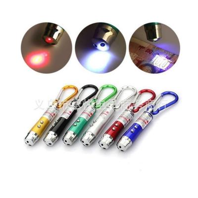 LLAVERO LINTERNA UV LED Y LASER ROJO 3 EN 1 X 24 UNIDADES