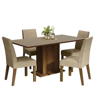 MADESA JUEGO DE COMEDOR KEILA CON 4 SILLAS MARRON/IMPERIAL