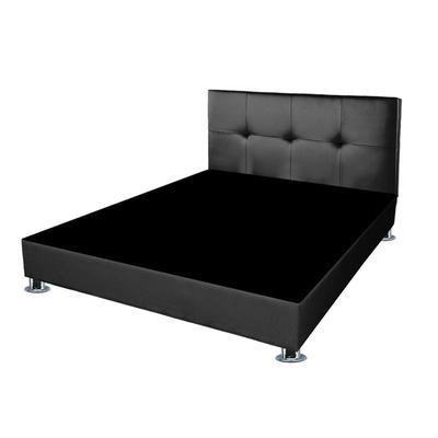 MAVISAC - PACK DE CABECERA POLIPIEL + TARIMA DOS PLAZAS COLOR GRIS OSCURO