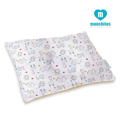 MONCHITOS ACCESORIOS ALMOHADITA ACCESORIOS ANTI CABEZA PLANA ANIMALITOS 20 X 30CM