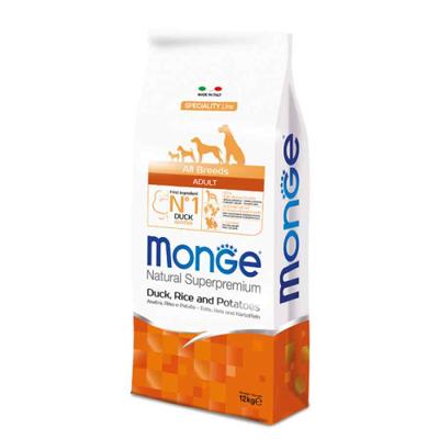 MONGE COMIDA PARA PERROS ADULTOS PATO ARROZ Y PAPA 12KG
