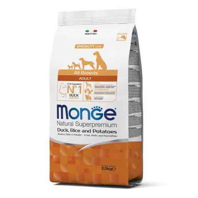 MONGE COMIDA PARA PERROS ADULTOS PATO ARROZ Y PAPA 2.5KG