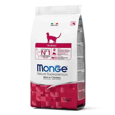 MONGE SUPER PREMIUM INDOOR POLLO PARA GATOS ADULTOS 1.5KG