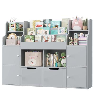 MUEBLES BONNO ESTANTE LIBRERO JUGUETERO INFANTIL BRANDY GRIS